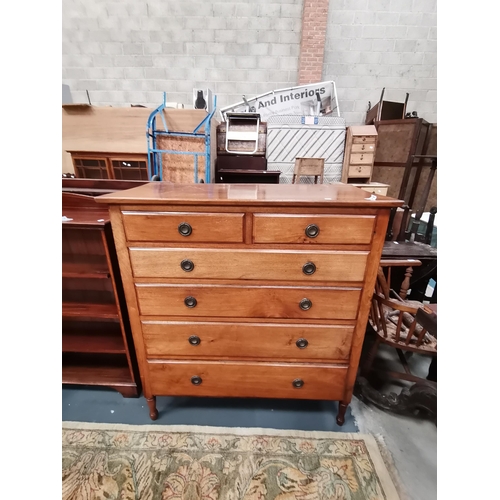 1091 - Antique Mahogany chest of drawers of graduated drawers plus music stool