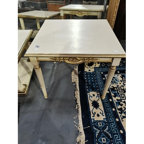 1195 - Cream & Gilt Square table