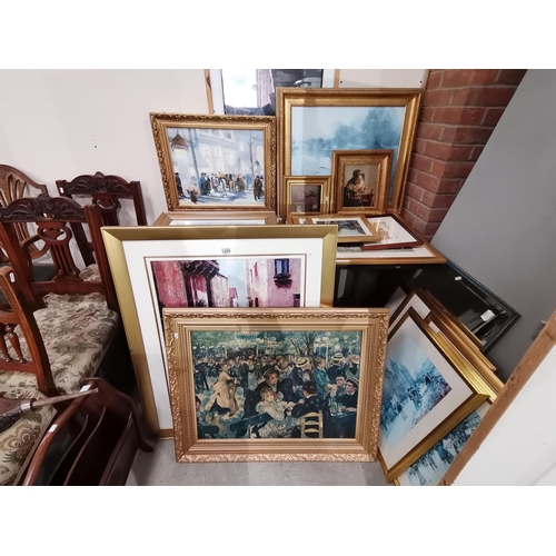 1205 - Large collection of framed pictures & paintings