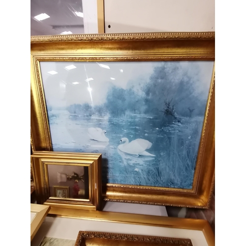 1205 - Large collection of framed pictures & paintings