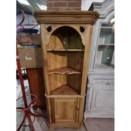 1211 - Pine kitchen corner unit H186 x W 67cm