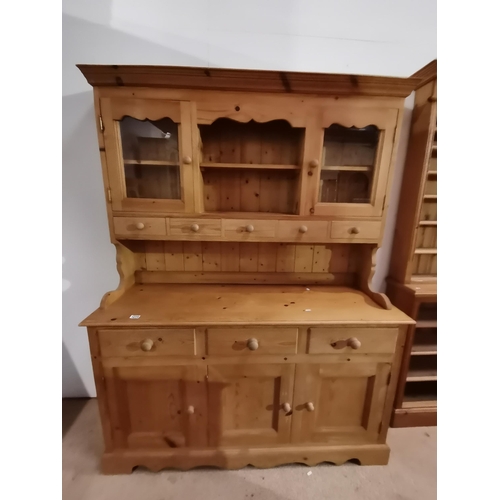 1214 - Pine Kitchen Welsh Dresser W150cm x H193cm x D50cm ( in 12 halves)