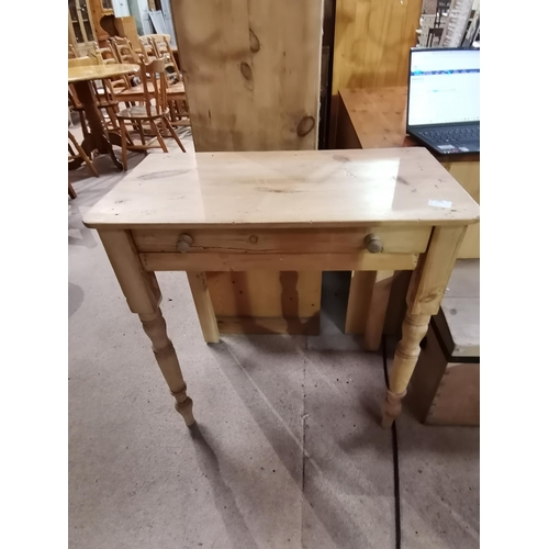 1219w - Pine Kitchen side table with drawer