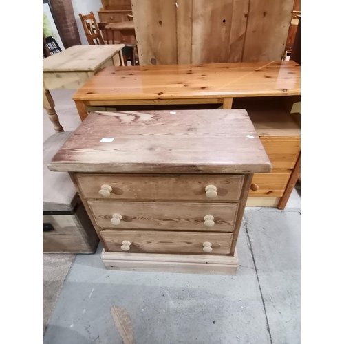 1219x - Antique Pine small chest of drawers H66cm x D37cm x W65cm and pine computer desk