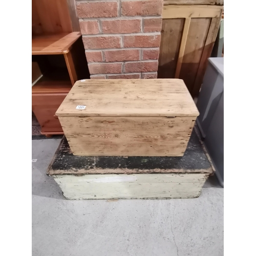 1220 - x2 Antique pine chests/toy boxes