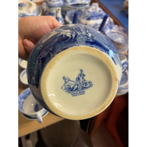 762 - A large collection of blue and white Spode tablewares, including plates, jugs, tureens, ramekins, eg... 