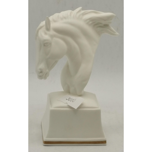 111c - A Beswick rearing Huntsman on a white horse plus a Royal Worcester PHLEGON horse figure