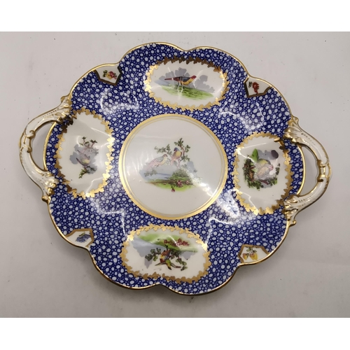 124 - A CRESENT china service with Asiatic pheasant design in rich blue white and gold