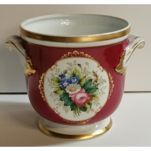 132 - A 22cm diameter MINTON floral red and gold and VISTA ALEGRE planter