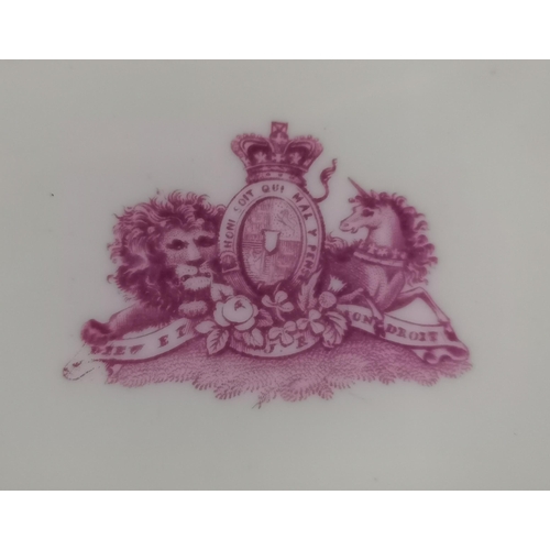 136 - A set of 10 Ridgway plates, c.1840, with John Ridgway puce mark of the Royal crest DIEU ET MON DROIT... 