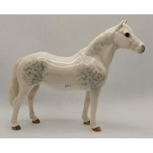 154 - Beswick Connemara Pony, in light dapple grey plus Beswick Welsh Mountain Pony, in light dapple grey.