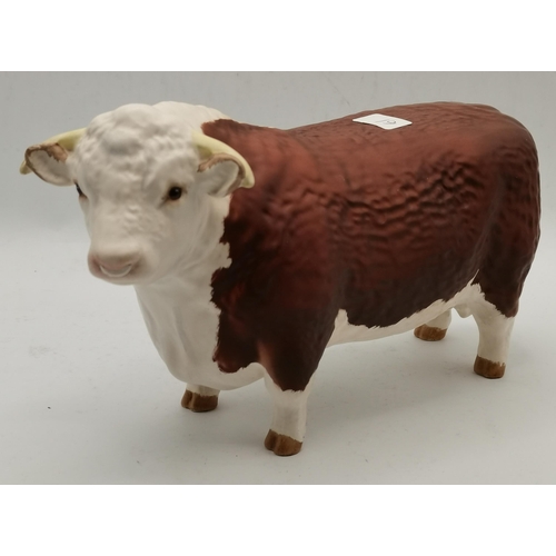 168 - A Beswick Hereford Bull 'Ch. of Champions', model no. 1363A, matt; together with a Beswick Guernsey ... 