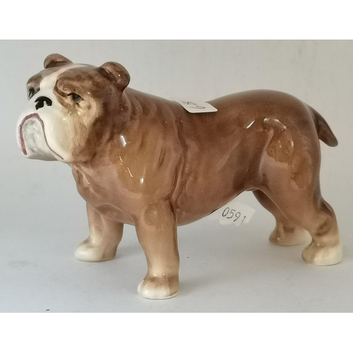 173 - A Beswick Small Corgi, model no. 1736, gloss; together with a Sylvac model of a Bull Dog, gloss. (2)