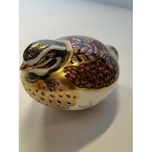 192 - Royal Crown Derby Paperweight - Dappled Quail 6.5cm high and was only on general sale for eighteen m... 