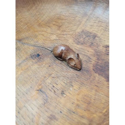 200C - Robert Thompson, a Mouseman oak fruit bowl, lightly adzed, with carved mouse signature to the centre... 