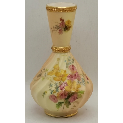 203 - A small group of Royal Worcester blush ivory wares comprising a fluted baluster vase, no.1452, and s... 