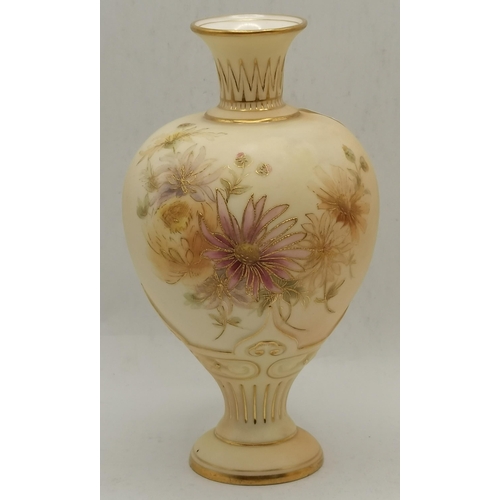 203 - A small group of Royal Worcester blush ivory wares comprising a fluted baluster vase, no.1452, and s... 