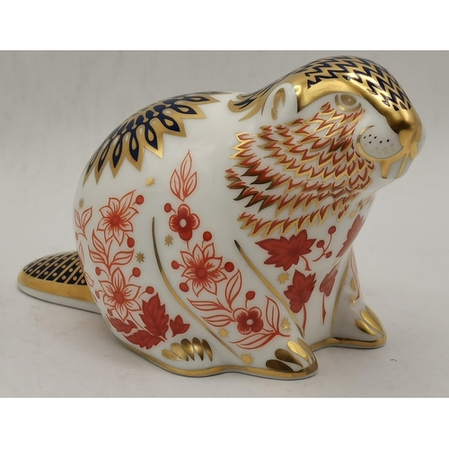 223 - Royal Crown Derby Beaver Paperweight, an early model from 1994 as new mint condition original Box & ... 