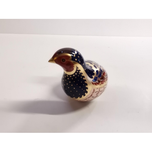 225 - Royal Crown Derby Paperweight - Woodland Pheasant with Gold Stopper and original box plus Royal Crow... 