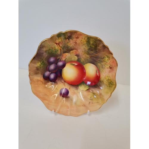 230P - A Royal Worcester small dish by Edward Townsend, date code 1936, painted with fruit, signed. 14cm di... 