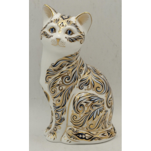 242 - Royal Crown Derby Majestic Cat Paperweight, Exclusive Edition Limited to 3500 certificate No 1906 or... 