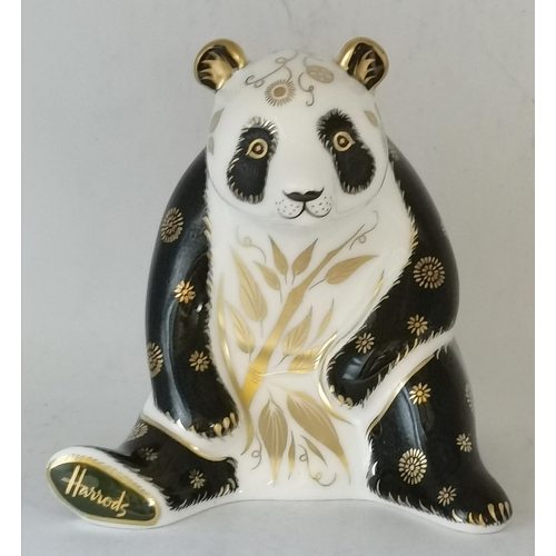 247 - Royal Crown Derby Harrods Giant Panda Paperweight, a Limited Edition of 250 Exclusive to Harrods Dep... 