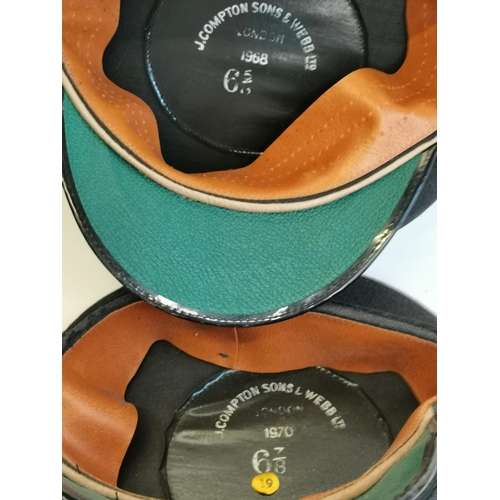 58 - 2 x peak caps with GPO on both size 6 7/8 and 6 5/6 made by  J COPMTON SONS LTD  LONDON