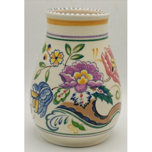 73 - Three pieces of Poole pottery comprising a tall baluster vase by Carter Stabler Adams Ltd, a smaller... 