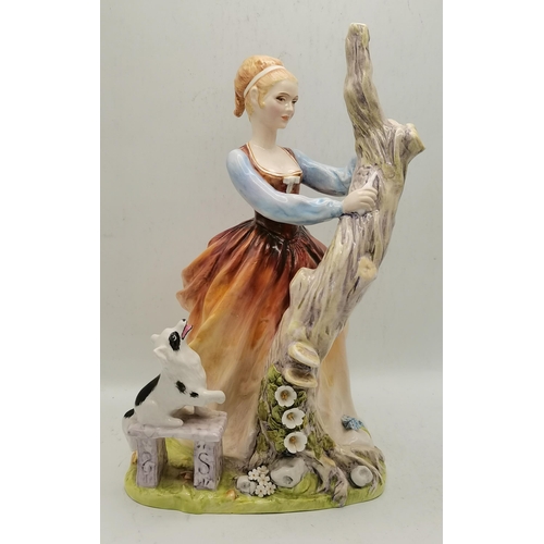 77 - Renaissance design studio figure of YOUNG LOVE signed Brinley, plus a cut glass tantalus decanter