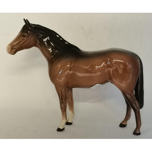 90 - 3 x Beswick brown horses