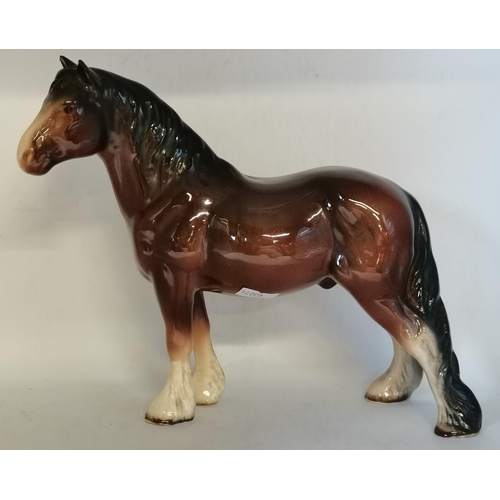 94 - 4 x porcelain brown horse figures