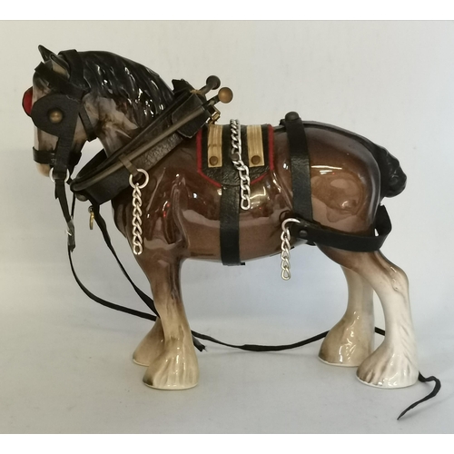 94 - 4 x porcelain brown horse figures