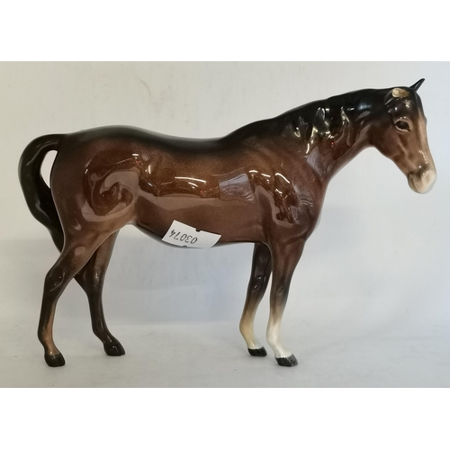 94 - 4 x porcelain brown horse figures