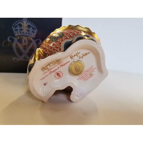 259 - Royal Crown Derby Dragon of Happiness Paperweight, is one of a pair in an Edition of 1500 to mark th... 