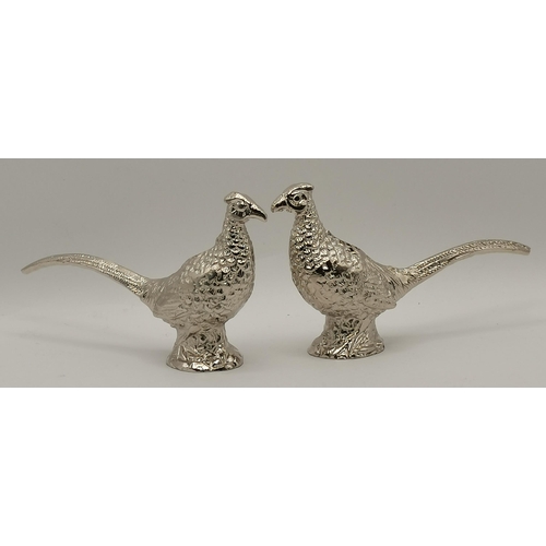 308 - A silver-plated novelty pheasant salt and pepper pair by Culinary Concepts, in original box. Approx.... 