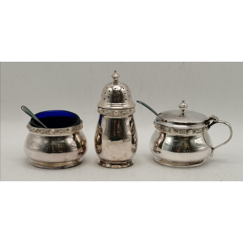 317 - A group of assorted silver and silver-plate comprising a silver pepper and a sterling silver christe... 