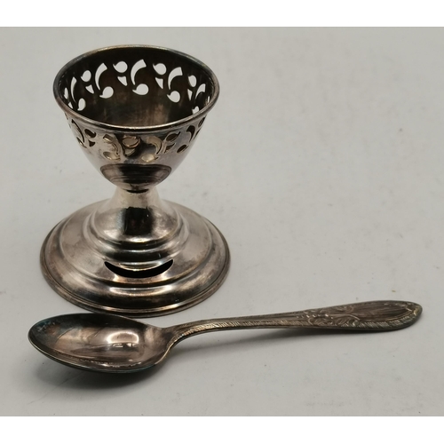 317 - A group of assorted silver and silver-plate comprising a silver pepper and a sterling silver christe... 