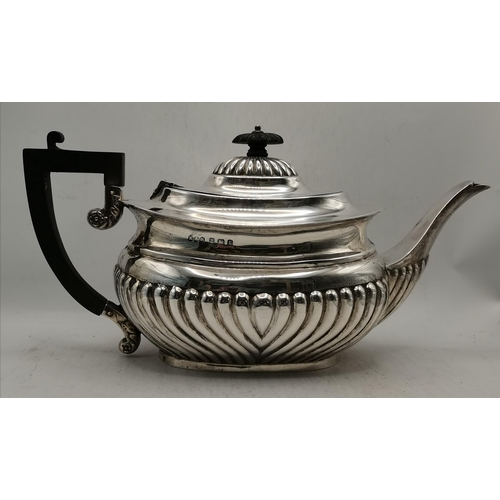 335 - An Edwardian silver four-piece tea service by Keight & Newman, Birmingham 1906, comprising teapot, h... 