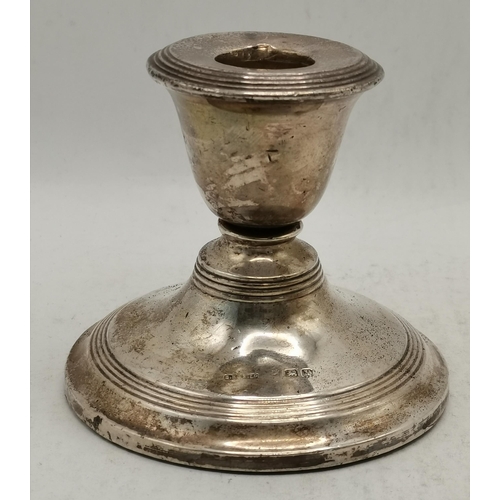 373 - A George V silver candlestick by S Blanckensee & Son Ltd, Birmingham 1920, of small proportions, wit... 