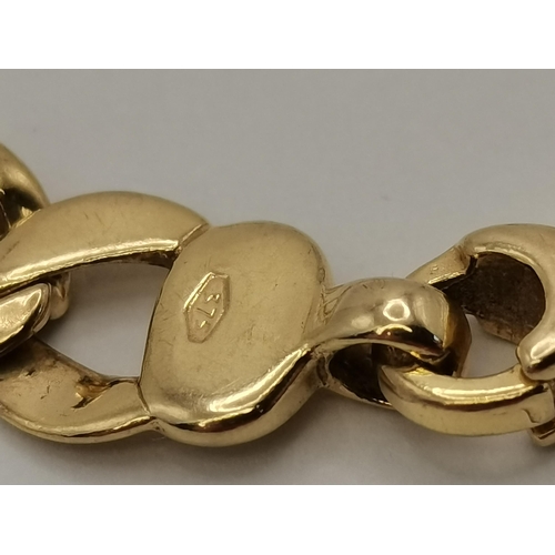 407 - A 9 carat gold fancy link bracelet, comprising scroll and oval links, stamped '375'. 19.5cm long, 8.... 