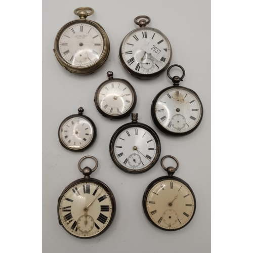 420 - A collection of silver-cased and silver-plated pocket watches, in various states, including by Thos ... 