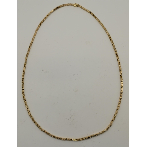 423 - An Italian 9 carat gold fancy link necklace by Chiampesan, stamped '375' and with import marks to cl... 