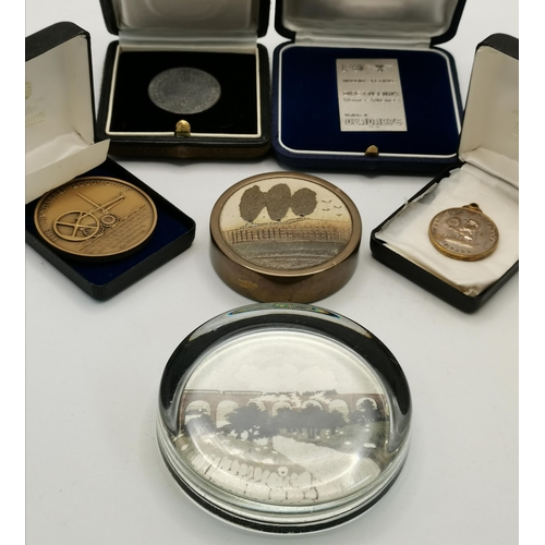 486 - 'The History of the Railways', six cased sets of four medallions, dates spanning 1825-1960, by Toye,... 