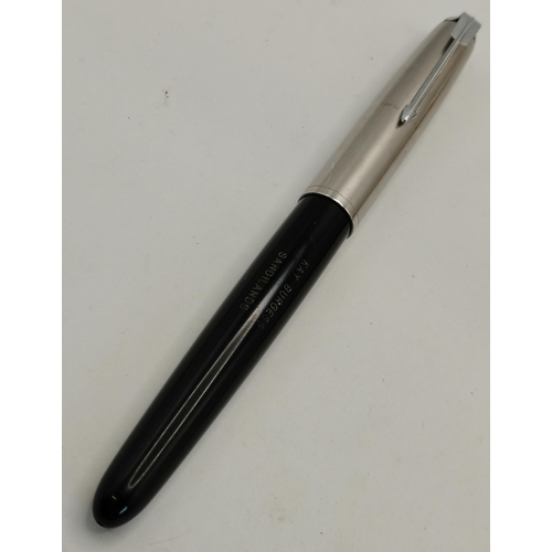 489 - An original Parker '51' fountain pen with hooded nib, with refillable cartridge, engraved to the bod... 