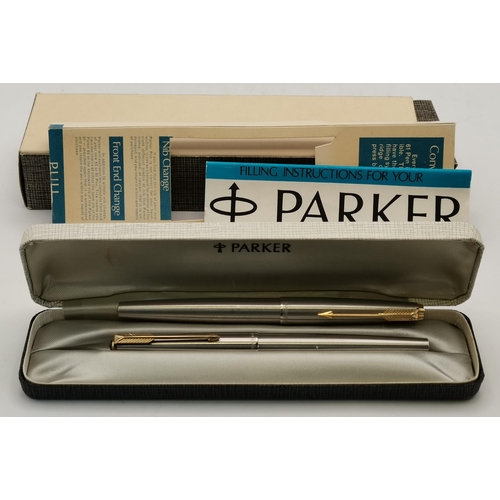 489 - An original Parker '51' fountain pen with hooded nib, with refillable cartridge, engraved to the bod... 