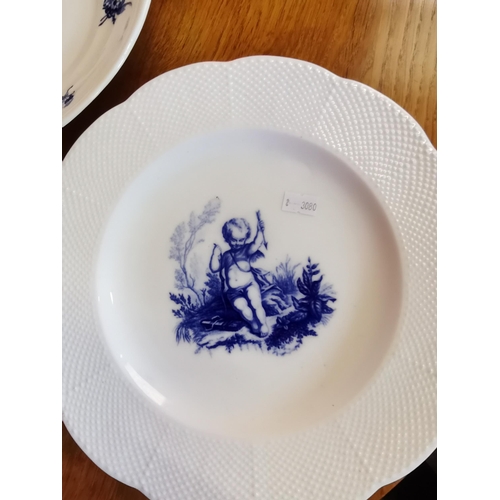 538 - A pair of blue and white early MINTON plates app 1884 plus a similar plate