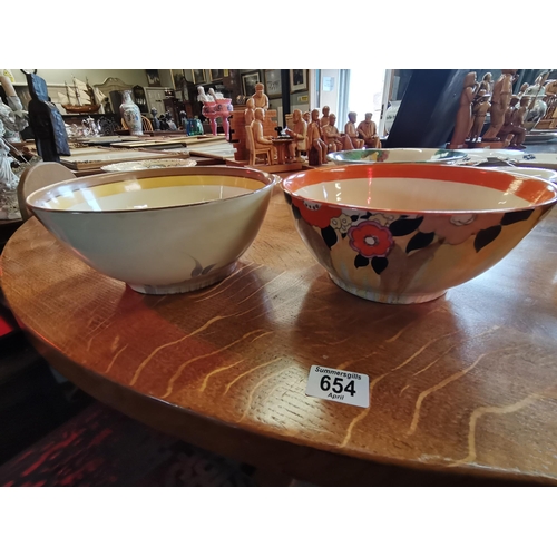 539 - 2 x CLARICE CLIFF bowls . 1 BIZARRE 22 cm diameter Wilkinson ltd. and Wilkinson 22cm diameter bowl