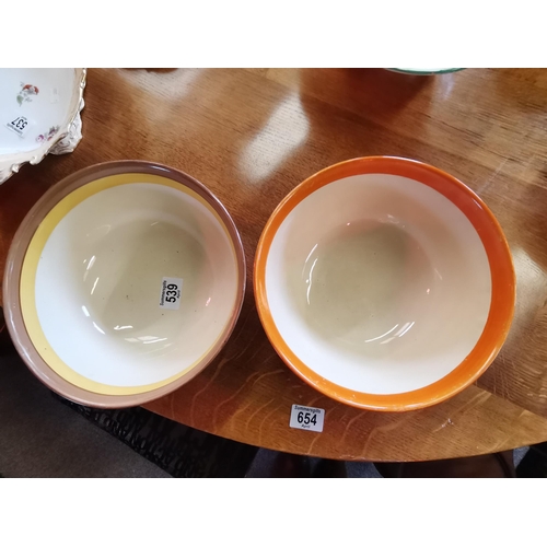 539 - 2 x CLARICE CLIFF bowls . 1 BIZARRE 22 cm diameter Wilkinson ltd. and Wilkinson 22cm diameter bowl