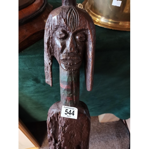 544 - Ethnographica: A large carved tribal figure, approx. 107cm high