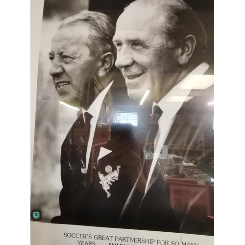 547 - A large autographed photo of SOCCERS GREAT PARTNERSHIP FOR SO MANY YEARS...JIMMY MURPHY AND MATT BUS... 